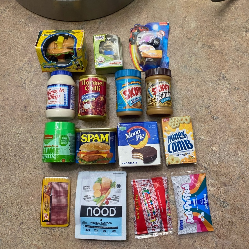 15 Piece Assorted Miniature Food and Toy Set - Mini Brands Lot / Bundle